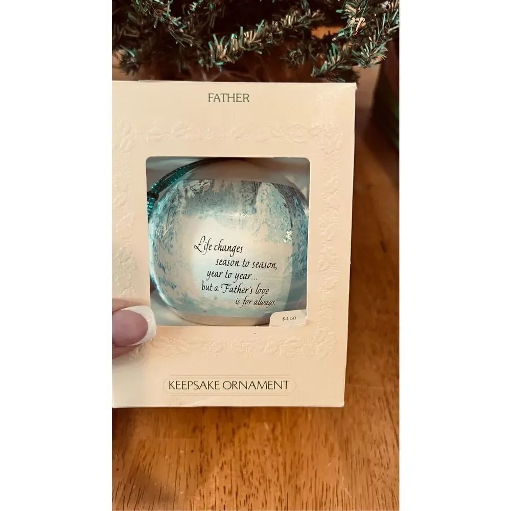 Hallmark Keepsake Christmas Tree Ornament "Father" Unbreakable satin